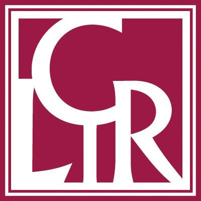 A red and white logo of the letters cr